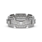 14K White Gold Princess and Round Diamond Eternity Band 