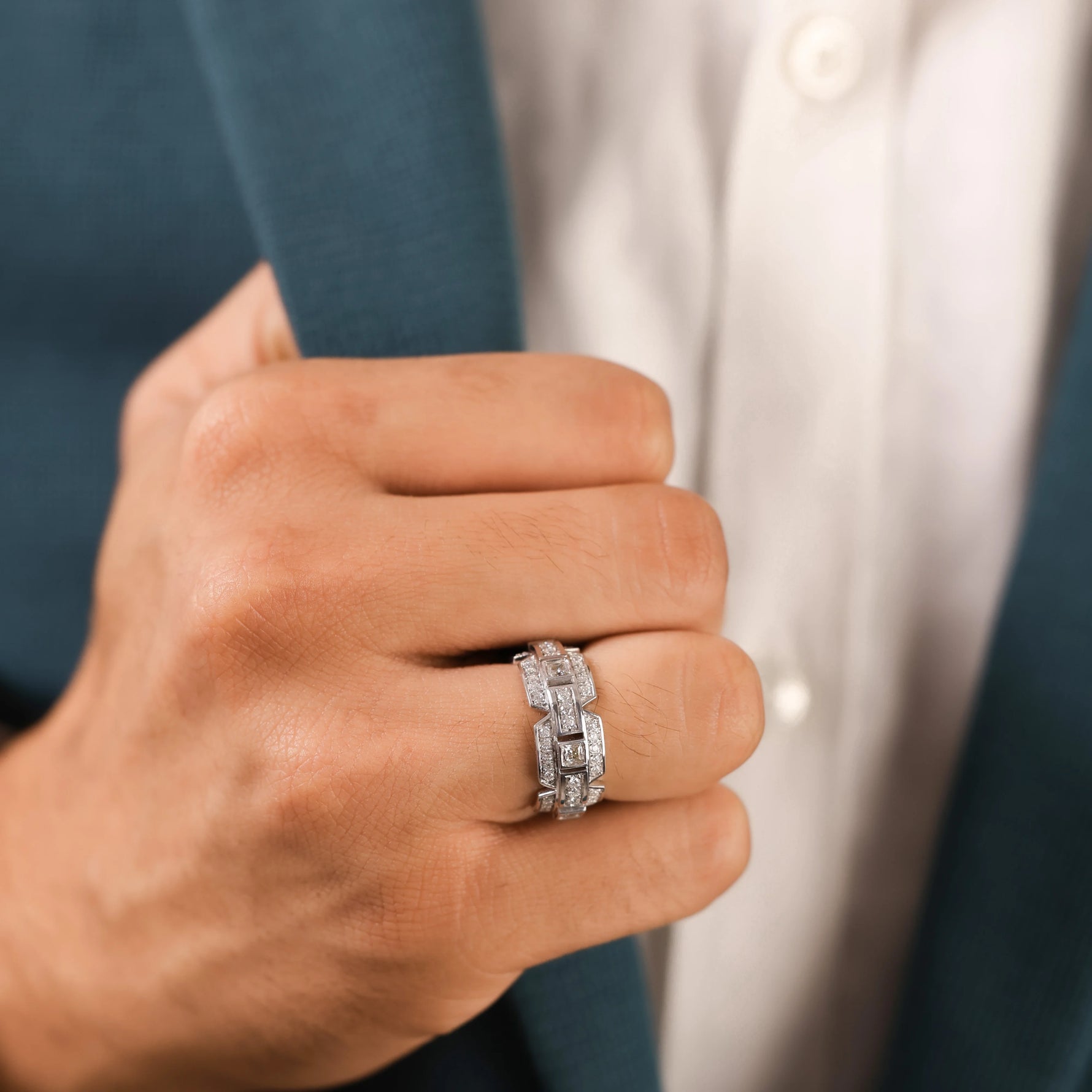 Princess and Round Eternity ring