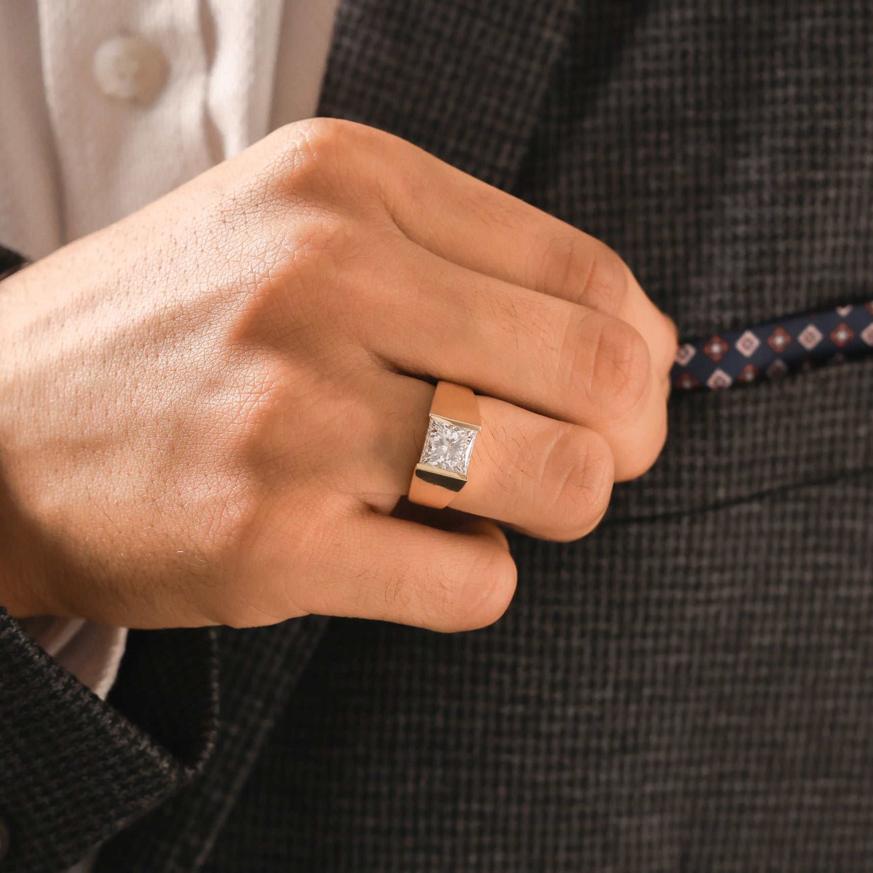 Mens Princess Diamond Ring