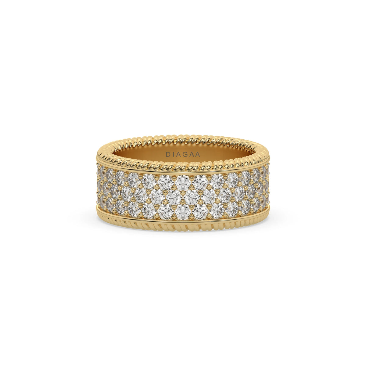 14K Yellow Gold Round Rolex Diamond Ring