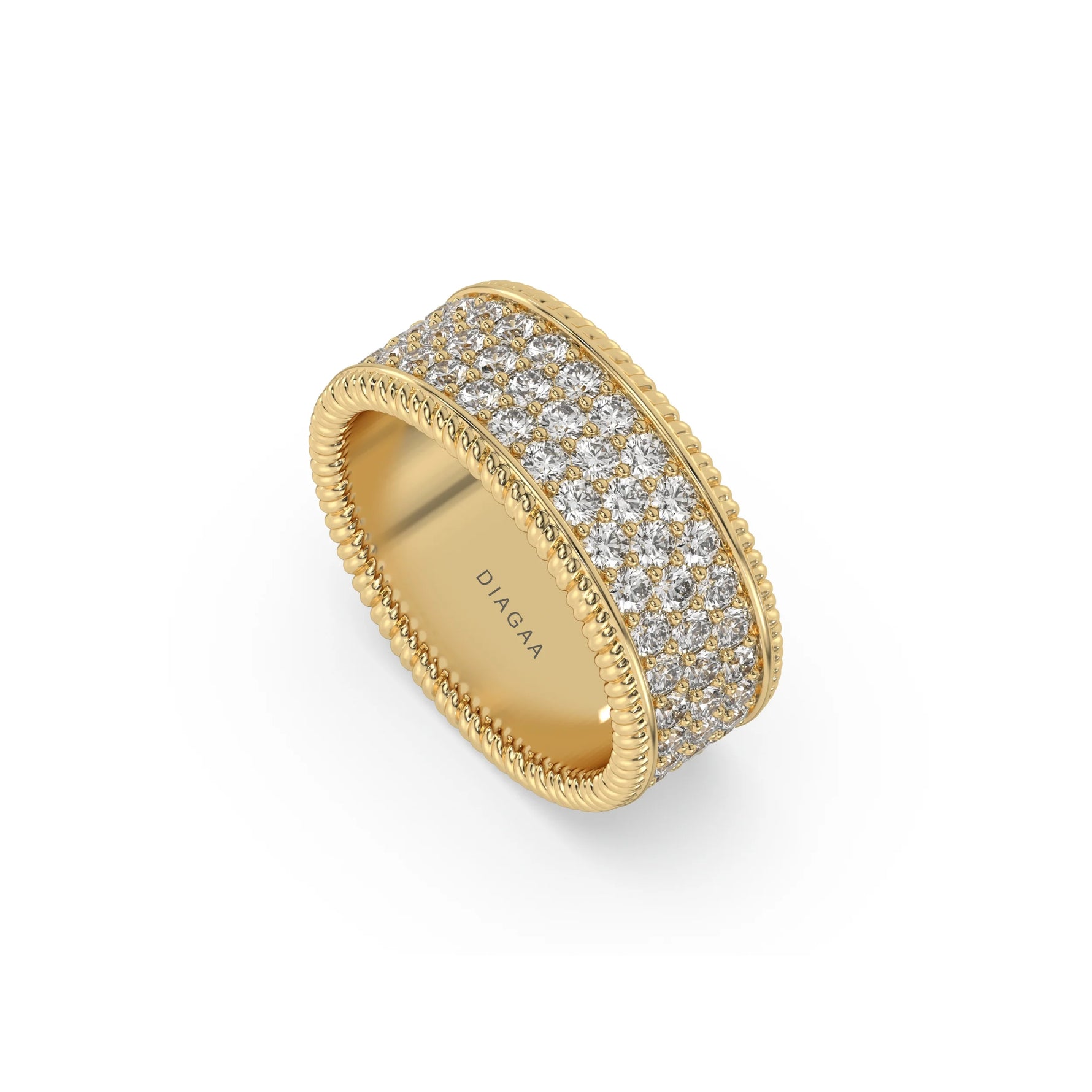 18K Yellow Gold Round Rolex Diamond Ring