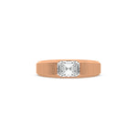 14K Rose Gold Mens Tiffany Emerald Cut Diamond Ring