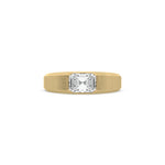 14K Rose Gold Mens Tiffany Emerald Cut Diamond Ring