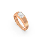 18K Rose Gold Mens Tiffany Emerald Cut Diamond Ring