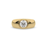 14K Yellow Gold Mens Tiffany Round Solitaire Ring