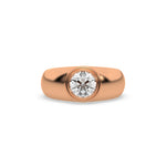 14K Rose Gold Mens Tiffany Round Solitaire Ring