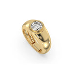 18K Yellow Gold Mens Tiffany Round Solitaire Ring