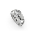 18K White Gold Mens Tiffany Round Solitaire Ring