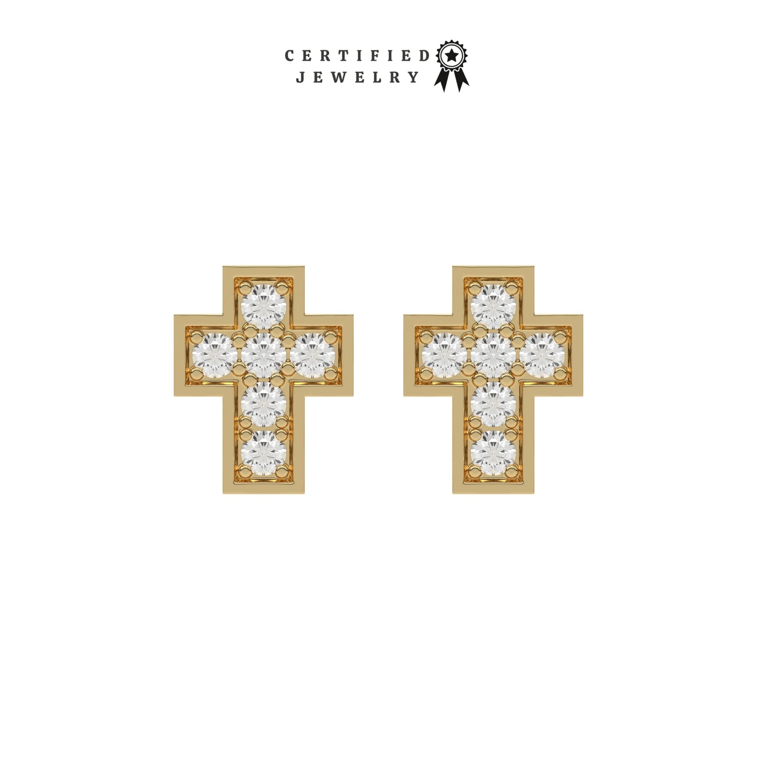 0.36 CT Men Lab Diamond Mini Cross Stud Earrings