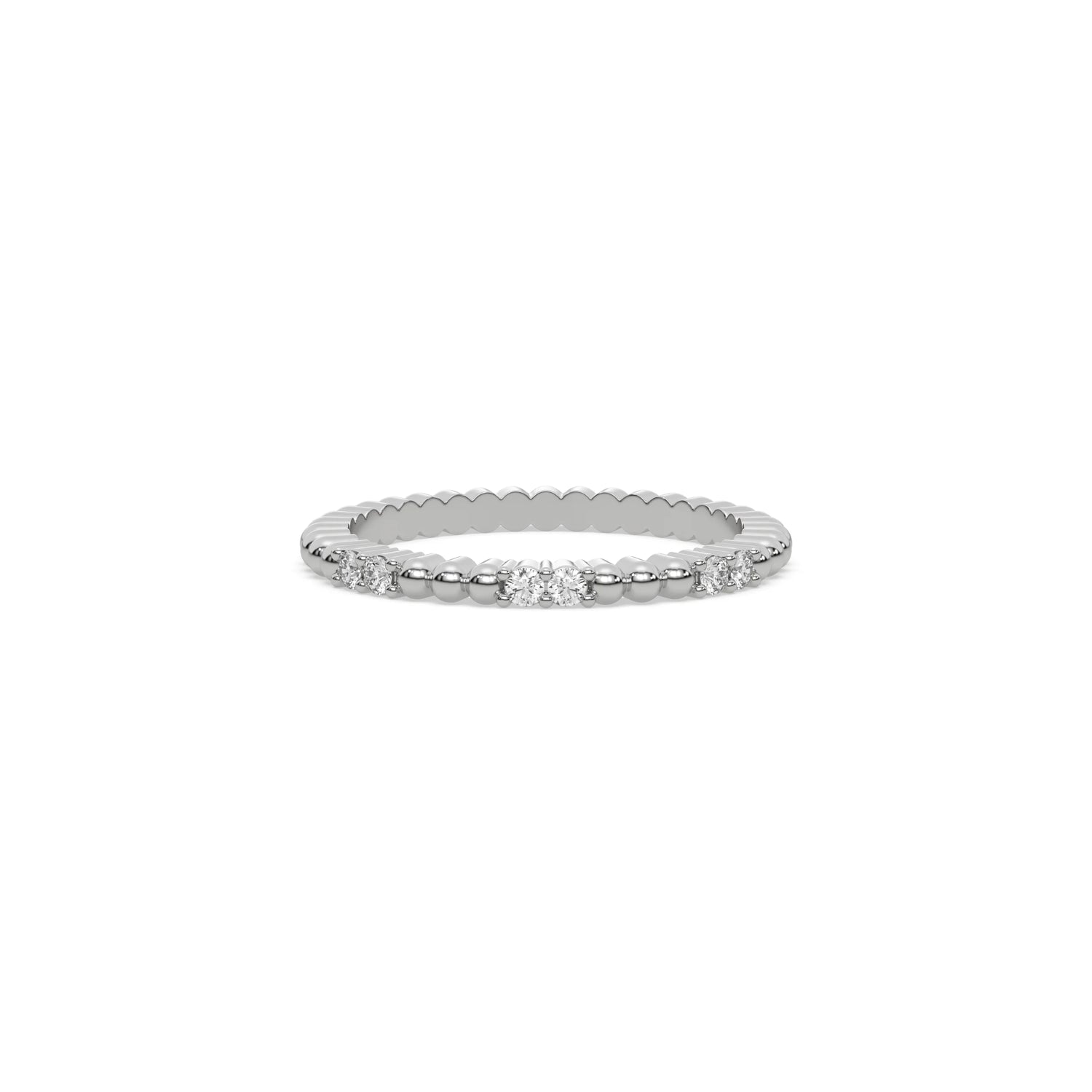 0.11 CT 6 Natural Diamond Round Cut Anniversary Ring