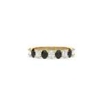 14K Yellow Gold Half Black and White Eternity Ring
