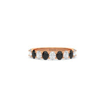 18K Rose Gold Half Black and White Half Eternity Ring