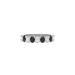14K White Gold Half Black and White Eternity Ring