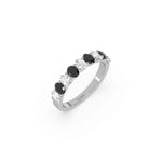 18K White Gold Half Black and White Eternity Ring