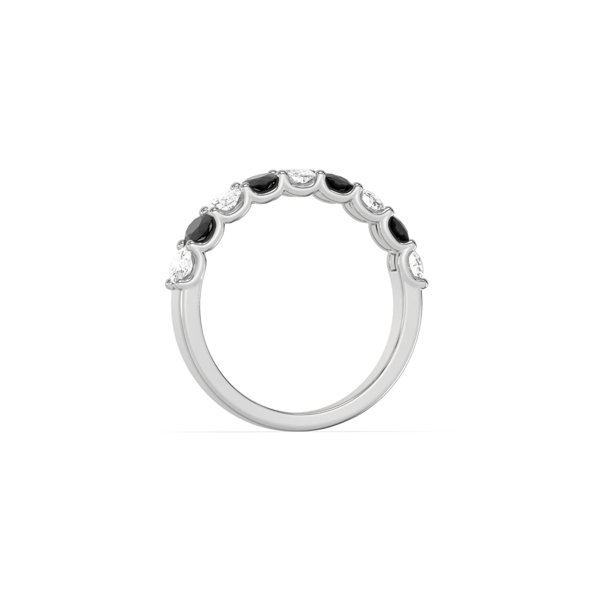 10K White Gold Black and White Eternity Ring