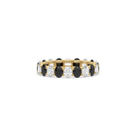 14K Yellow Gold Oval Diamond Half and Half Full Eternity Ring