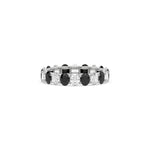 18K White Gold Oval Diamond Half and Half Full Eternity Ring