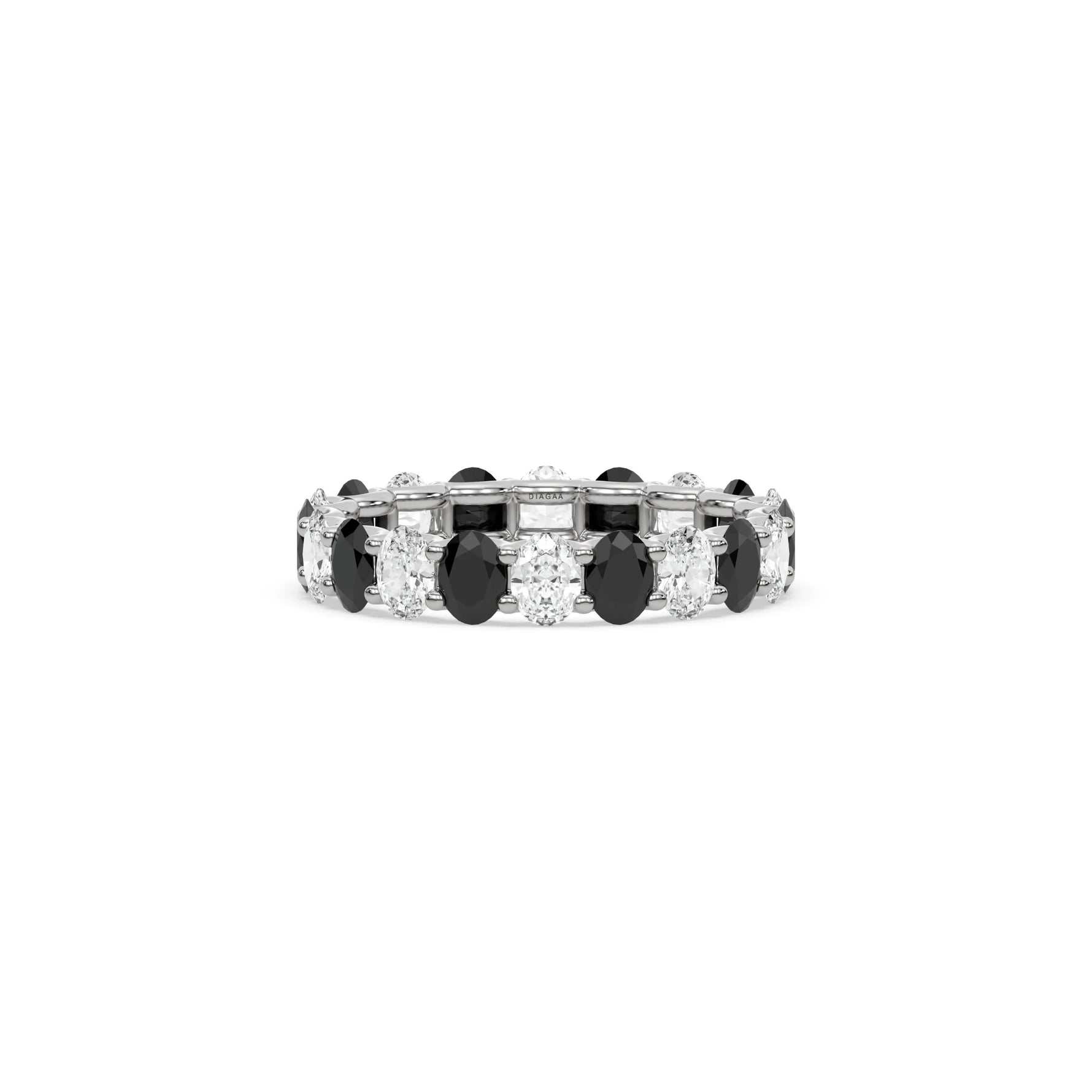 18K White Gold Oval Diamond Half and Half Full Eternity Ring