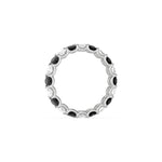 10K White Gold Oval Diamond Half and Half Full Eternity Ring