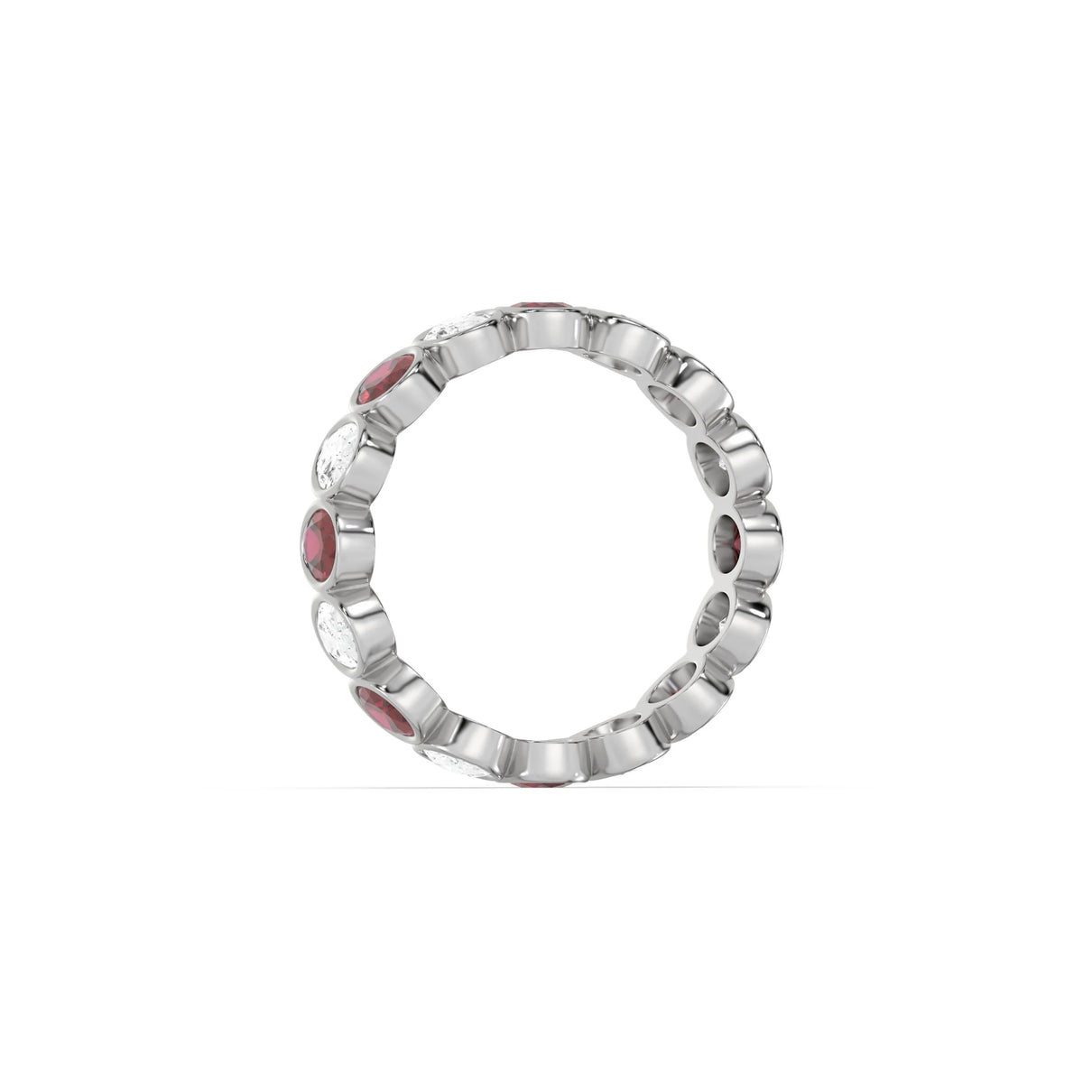 10K White Gold Red And White Eternity Ring