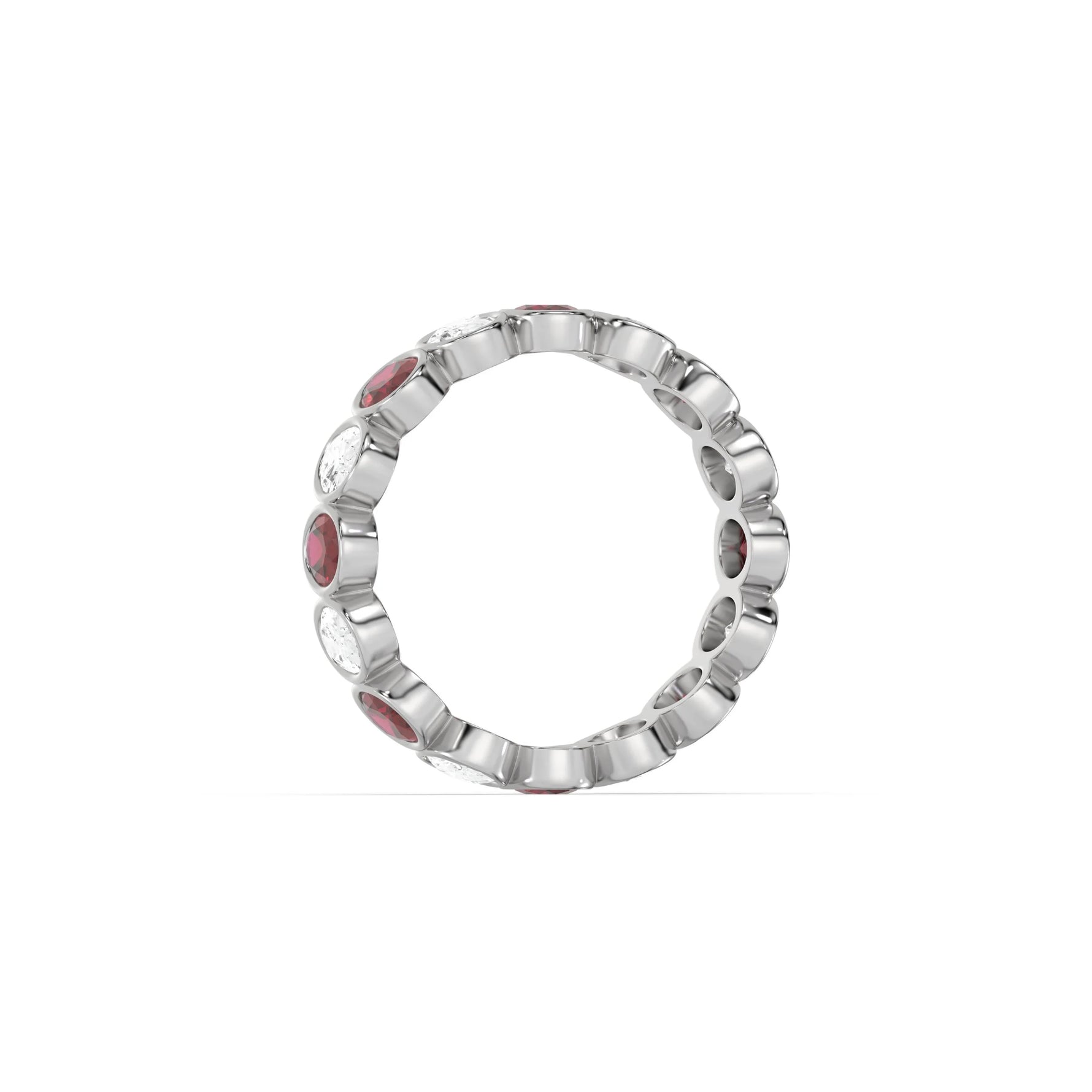 10K White Gold Red And White Eternity Ring