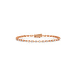 18K Rose Gold Oval And Emerald Diamond Link Bracelet
