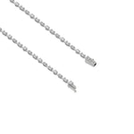 10K White Gold Oval And Emerald Diamond Link Bracelet