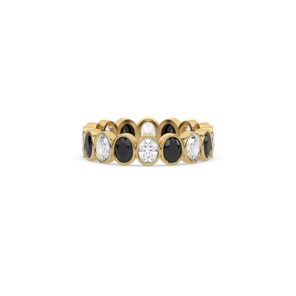 14K Yellow Gold Oval Bezel Setting Full Eternity Ring