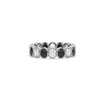 14K White Gold Oval Diamond Bezel Setting Full Eternity Ring