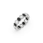 18K White Gold Oval Diamond Bezel Setting Full Eternity Ring