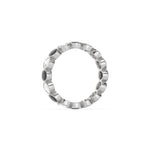 10K White Gold Black and White Oval Diamond Bezel Setting Full Eternity Ring