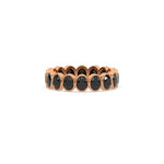 18K Rose Gold Black Oval Natural Diamond Bezel Set Full Eternity Ring