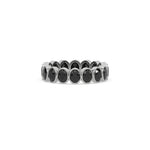 18K White Gold Black Natural Oval Diamond Full Eternity Ring