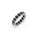 14K White Gold Natural Black Diamond Full Eternity Ring