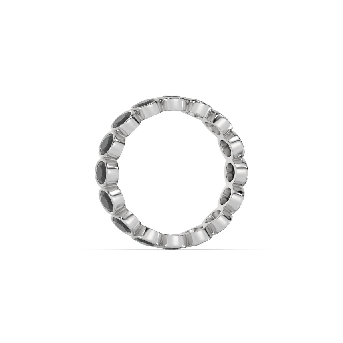 10K White Gold Black Diamond Full Eternity Ring