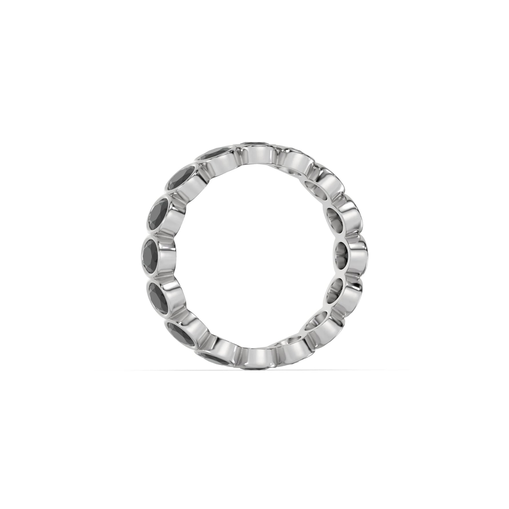 10K White Gold Black Diamond Full Eternity Ring