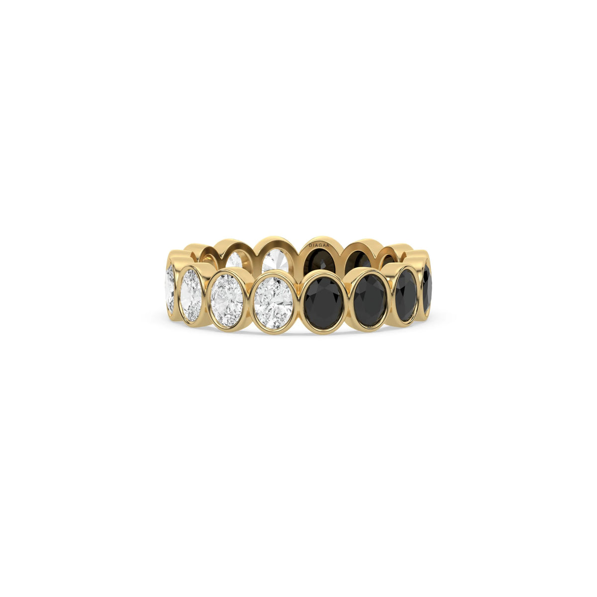 14K Yellow Gold Oval Bezel Setting Full Eternity Ring