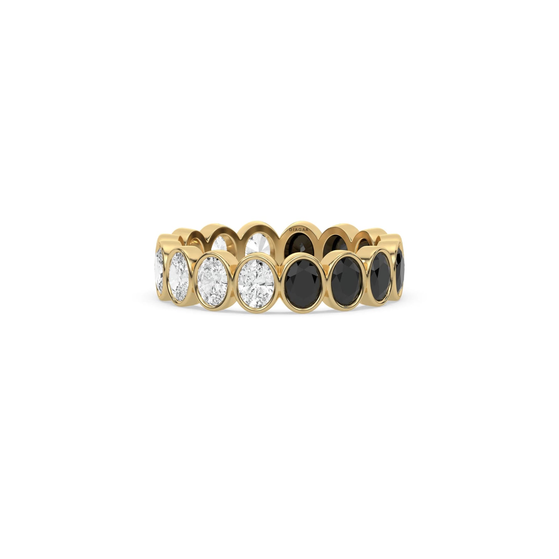 14K Yellow Gold Oval Bezel Setting Full Eternity Ring