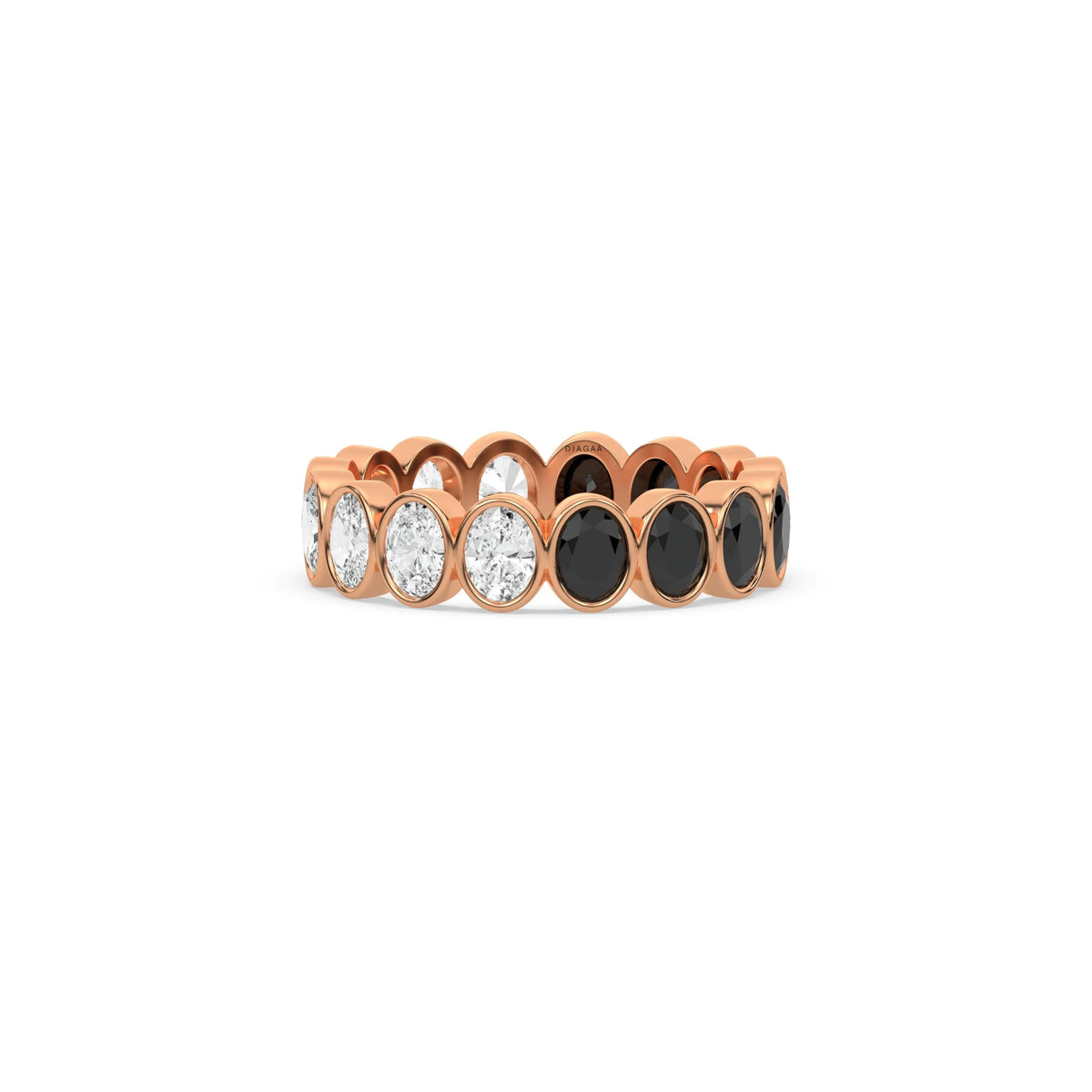 14K Rose Gold Oval Bezel Setting Full Eternity Ring