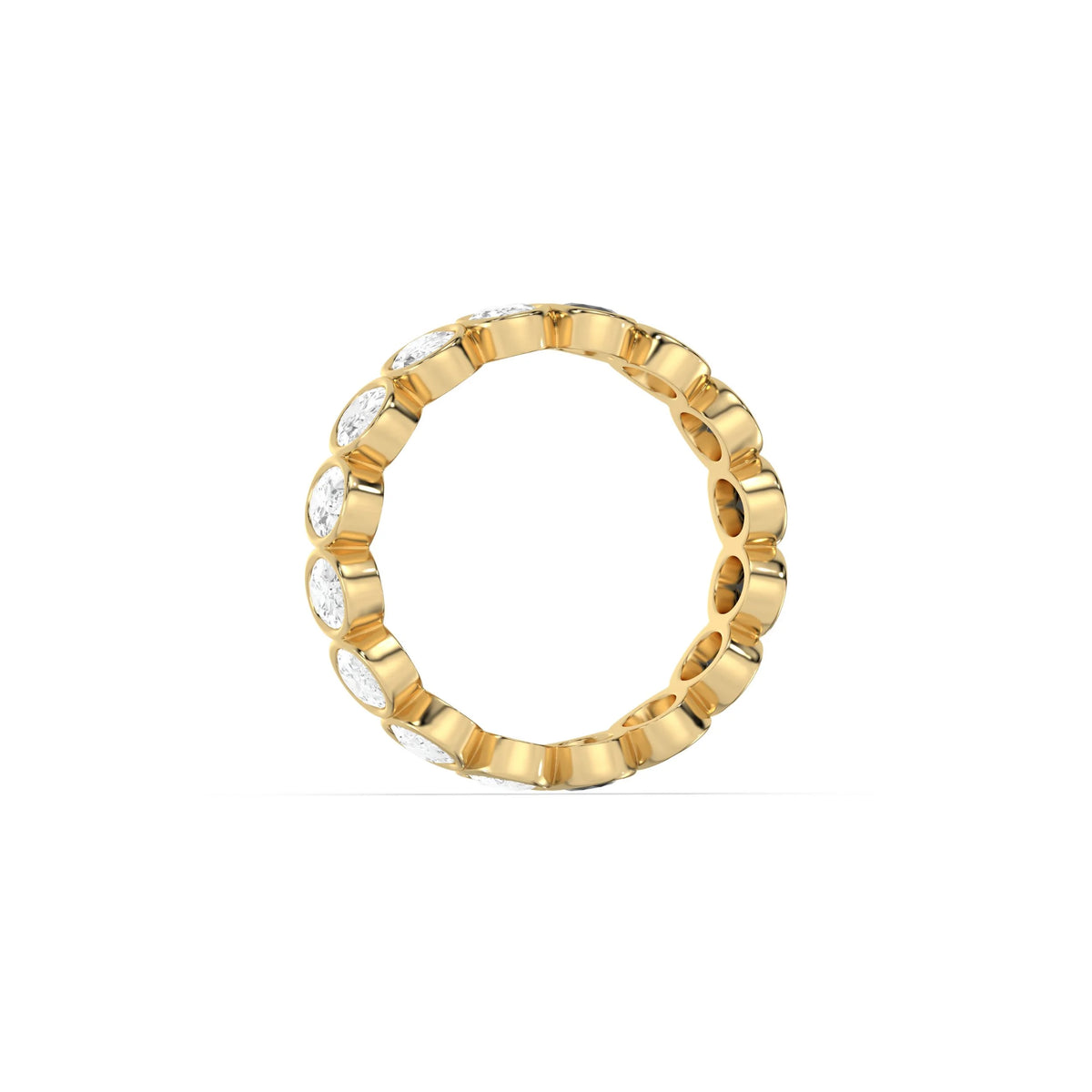 10K Yellow Gold Oval Bezel Setting Full Eternity Ring
