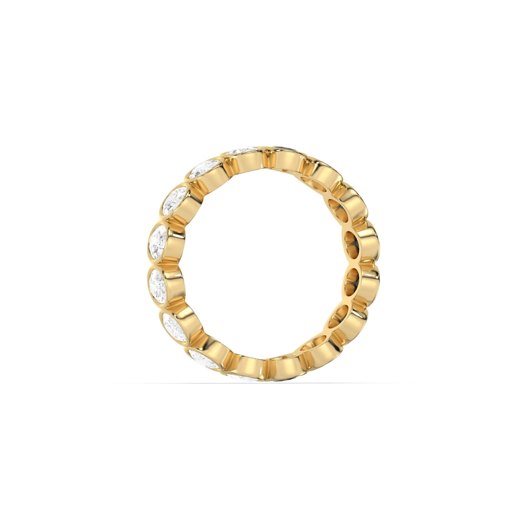 10K Yellow Gold Oval Bezel Setting Full Eternity Ring