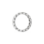 10K White Gold Oval Black and White Diamond Full Eternity Ring