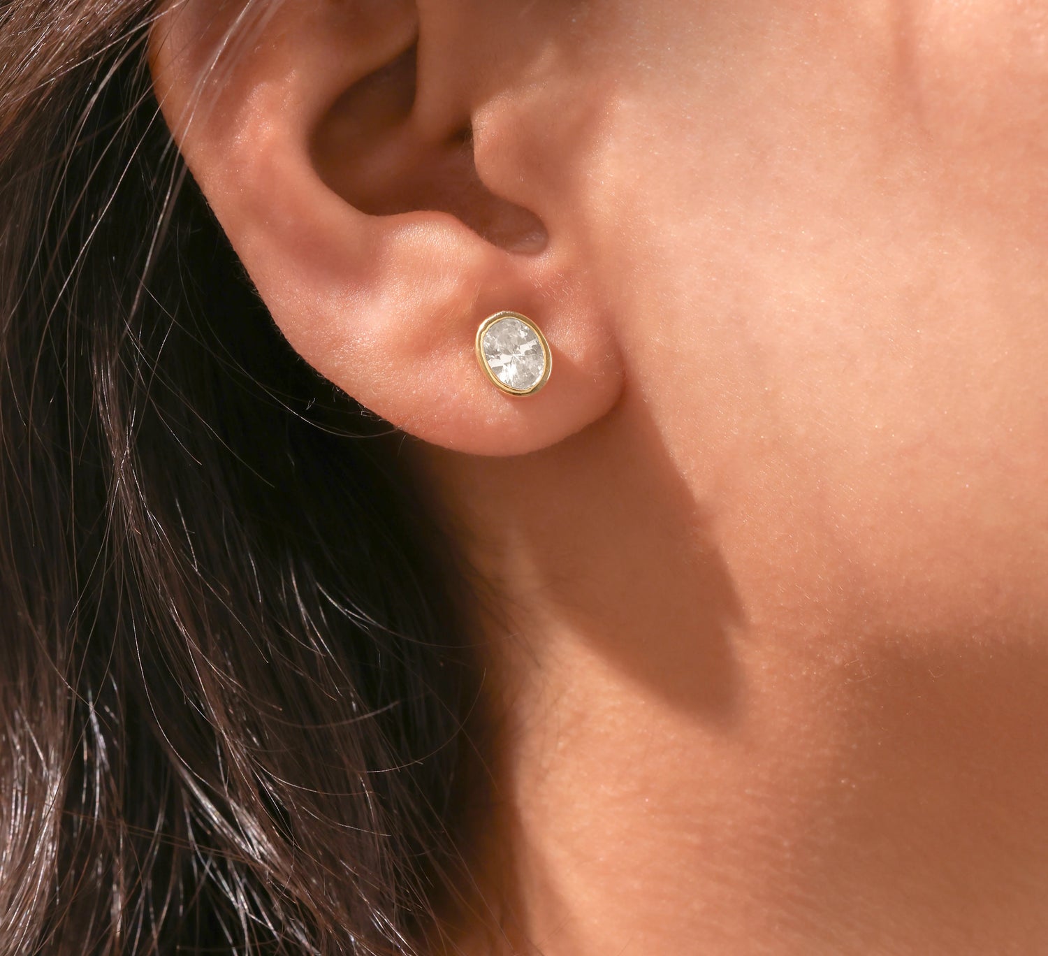 2 CT Natural Diamond Oval Cut Earrings