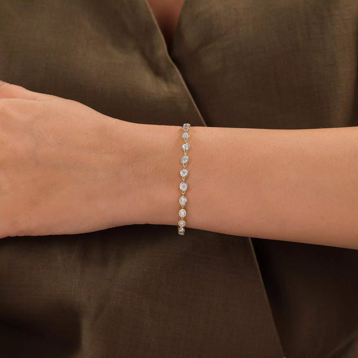 3.35 CT Oval Lab Grown Diamond Tennis Bracelet