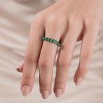 Oval Cut Emerald Gemstone Full Ring 