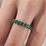 Oval Cut Emerald Eternity Ring 
