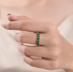 Emerald Gemstone Half Women Ring