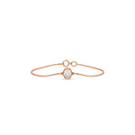14K Rose Gold Oval Solitaire Diamond Bracelet