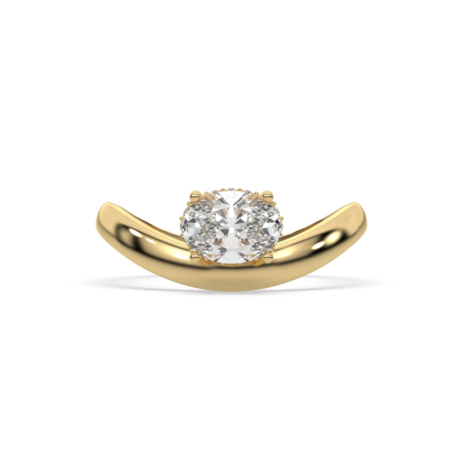 Oval Lab Grown Diamond Curve Ring