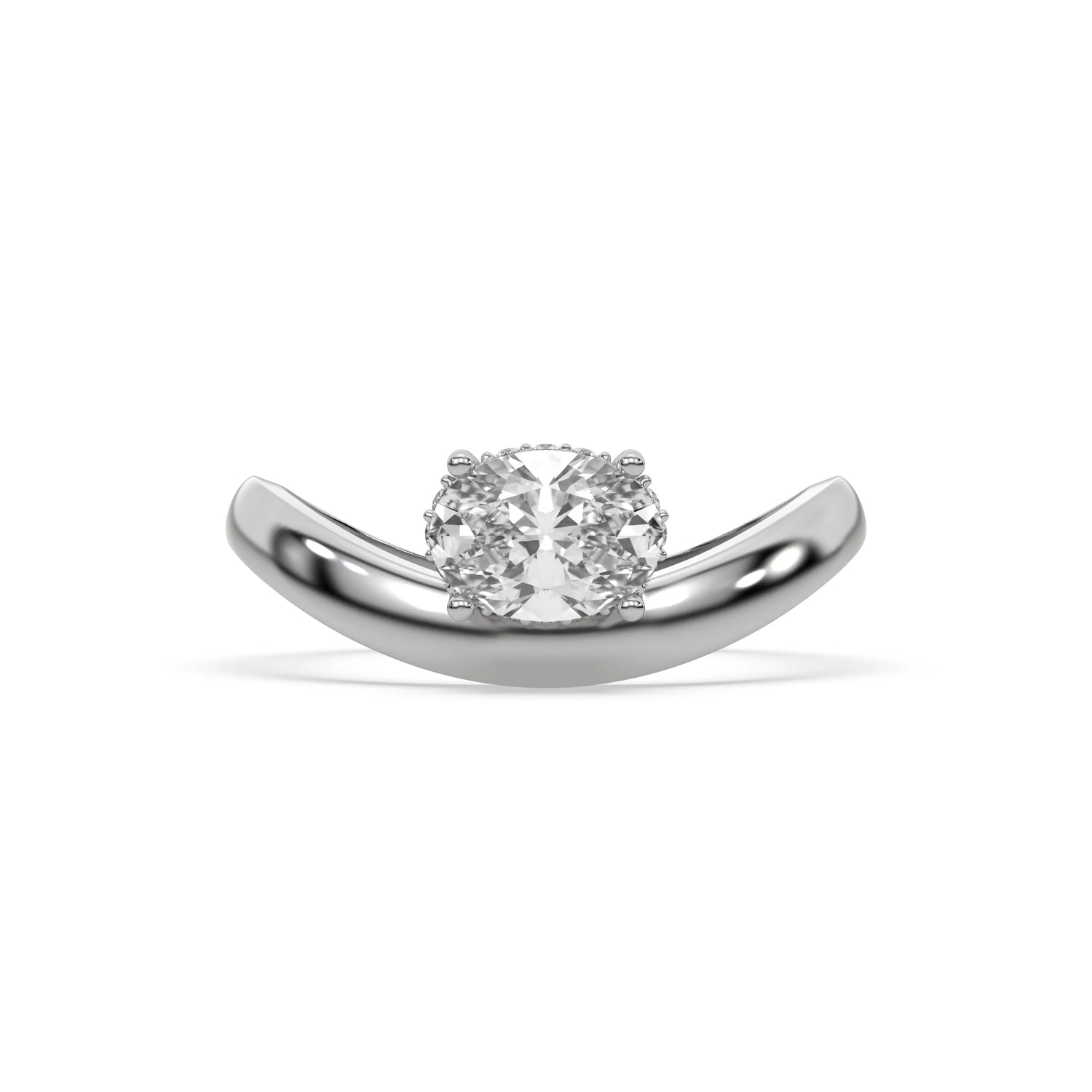 Oval Lab Grown Diamond Curve Ring